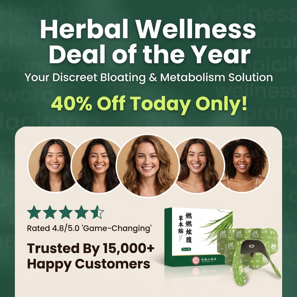 Herbal Belly Comfort Patch by Aurenza Shop for bloat relief and a smoother-looking waist, shown on a clean background.