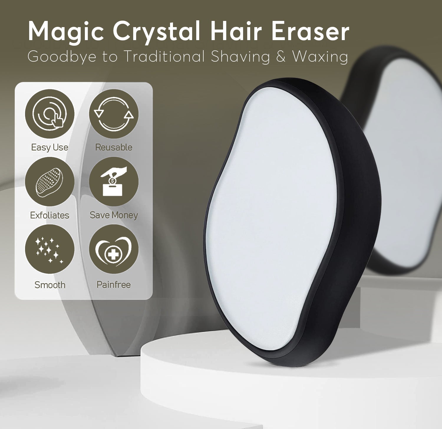 Pink reusable crystal hair remover by Aurenza Shop, with a sleek design for gentle hair removal at home.
