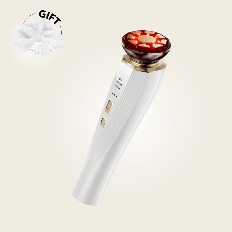 White ProSculpt™ Neck & Face Lifter by Aurenza Shop showing a sleek facial and neck lifting device on a clean background.