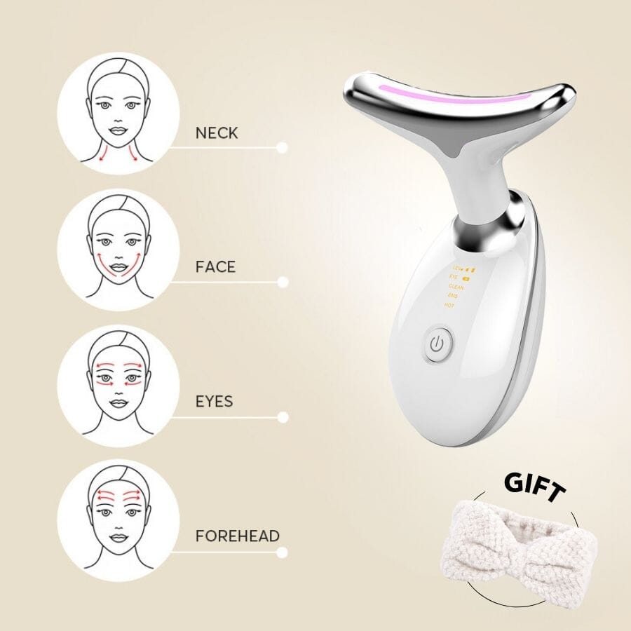 Black Aurenza 3-in-1 mini facial toning and rejuvenation device for skin tightening and anti-aging treatments.