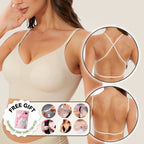 A nude SkinHaven VersaForm seamless bra by Aurenza Shop, soft, smooth fabric with supportive design, visible on a model.