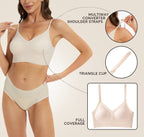 A nude SkinHaven VersaForm seamless bra by Aurenza Shop, featuring smooth, contoured fabric for comfortable fit.