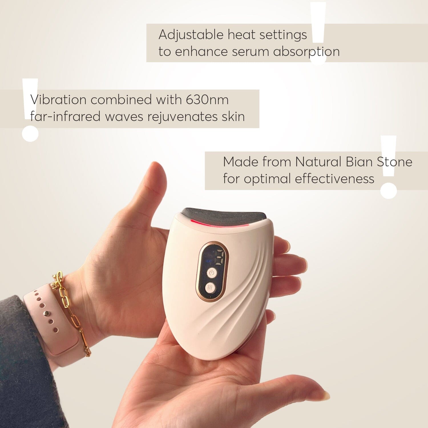 Aurenza Shop RadianceLift Pro 3-in-1 anti-aging sculptor device with sleek design, used for facial lifting and skin toning.