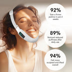Aurenza Smart Face Sculpting Device with 8 modes for double chin reduction and jawline defining, shown in a sleek black design.