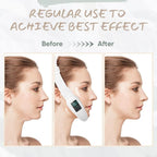 Aurenza Shop smart face sculpting device with 8 modes for double chin reduction and jawline definition, shown in use.