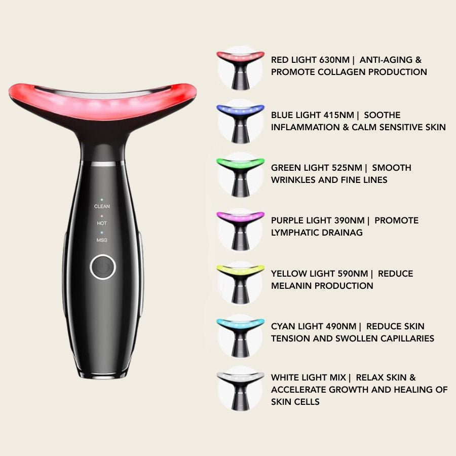 White 7-in-1 facial toning and rejuvenation galvanic sculptor device by Aurenza Shop, designed for facial skin care and rejuvenation.