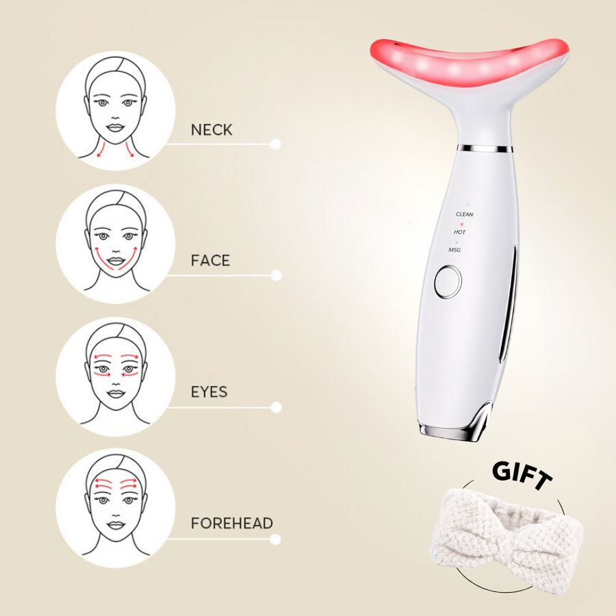 White 7-in-1 facial toning and rejuvenation galvanic sculptor by Aurenza Shop for skin firming and rejuvenation.