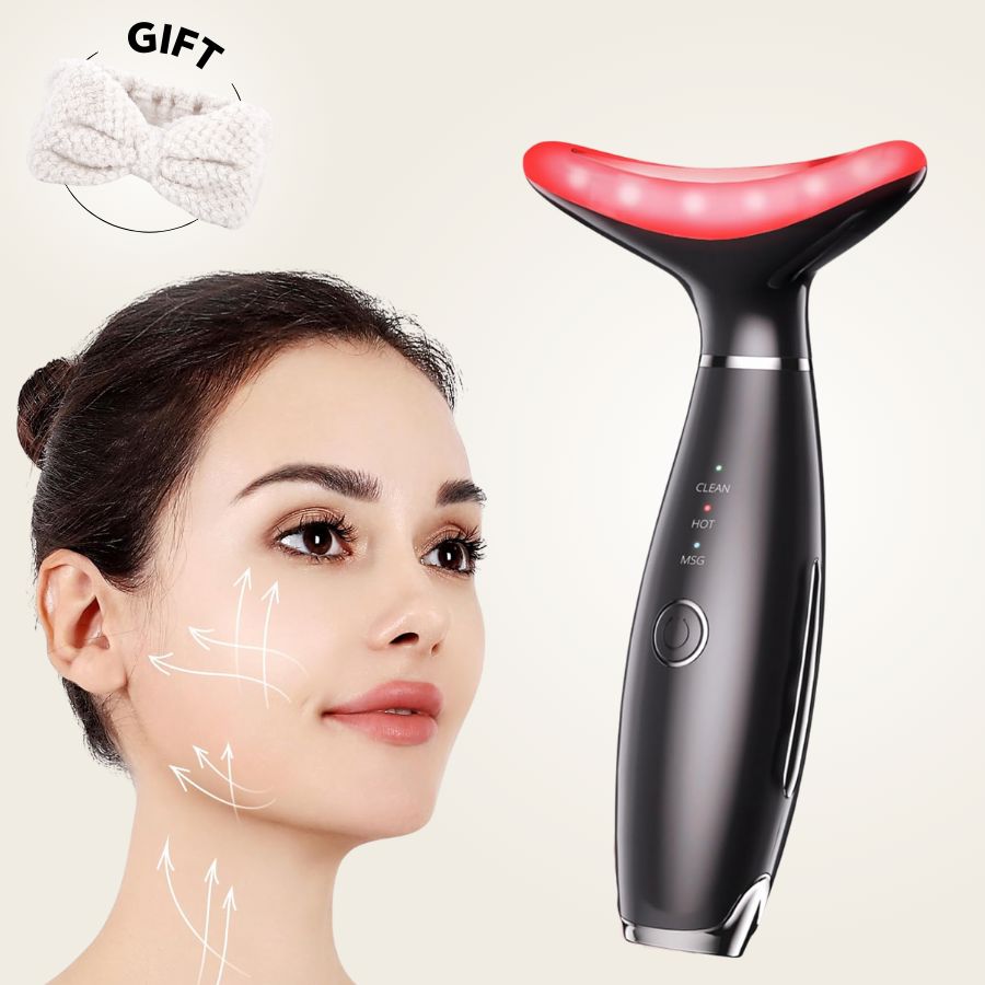 White 7-in-1 facial toning and rejuvenation galvanic sculptor device by Aurenza Shop for skin tightening and anti-aging treatments.