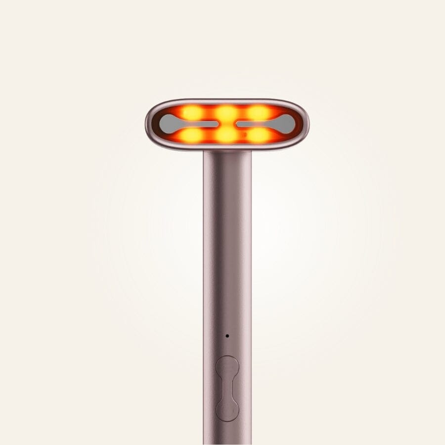 Aurenza 7-in-1 LED facial toning and rejuvenation wand with multiple light therapy heads for skin treatment and anti-aging.