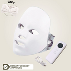 Wireless Aurenza Shop Face Mask Light Therapy Pro worn on face, showcasing its sleek design for skincare treatment.