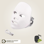 Aurenza Shop Face Mask Light Therapy Pro showing a sleek, black facial mask with adjustable straps for at-home skincare treatment.
