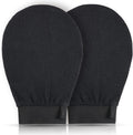 Set of two exfoliating glove body scrubbers by Aurenza Shop, made of textured material for gentle skin exfoliation.