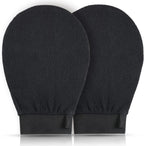 Set of two exfoliating glove body scrubbers by Aurenza Shop, made of textured material for gentle skin exfoliation.
