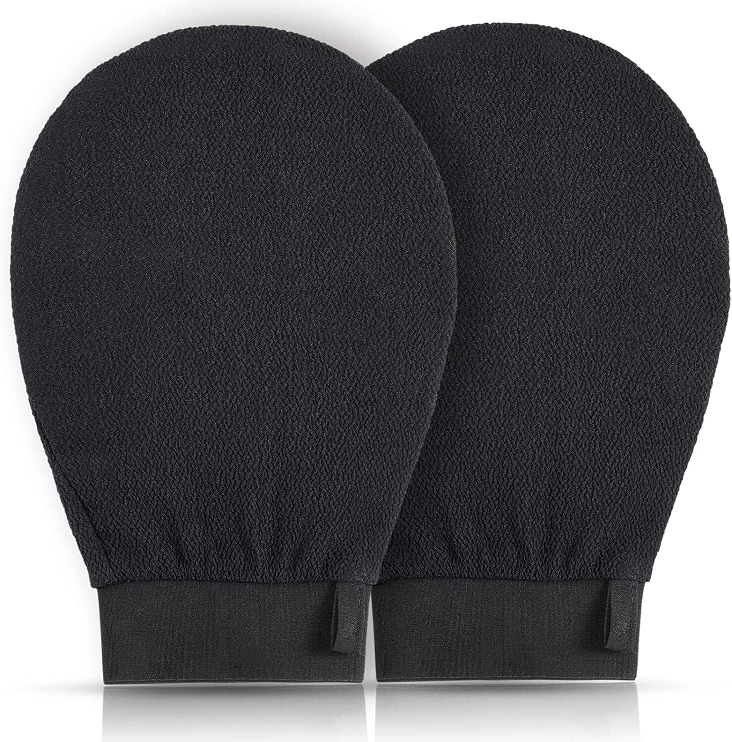 Set of two exfoliating glove body scrubbers by Aurenza Shop, made of textured material for gentle skin exfoliation.