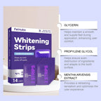Purple Aurenza Teeth Whitening Strips and Removal Gel for dental cleaning, stain removal, and a brighter, healthier smile.