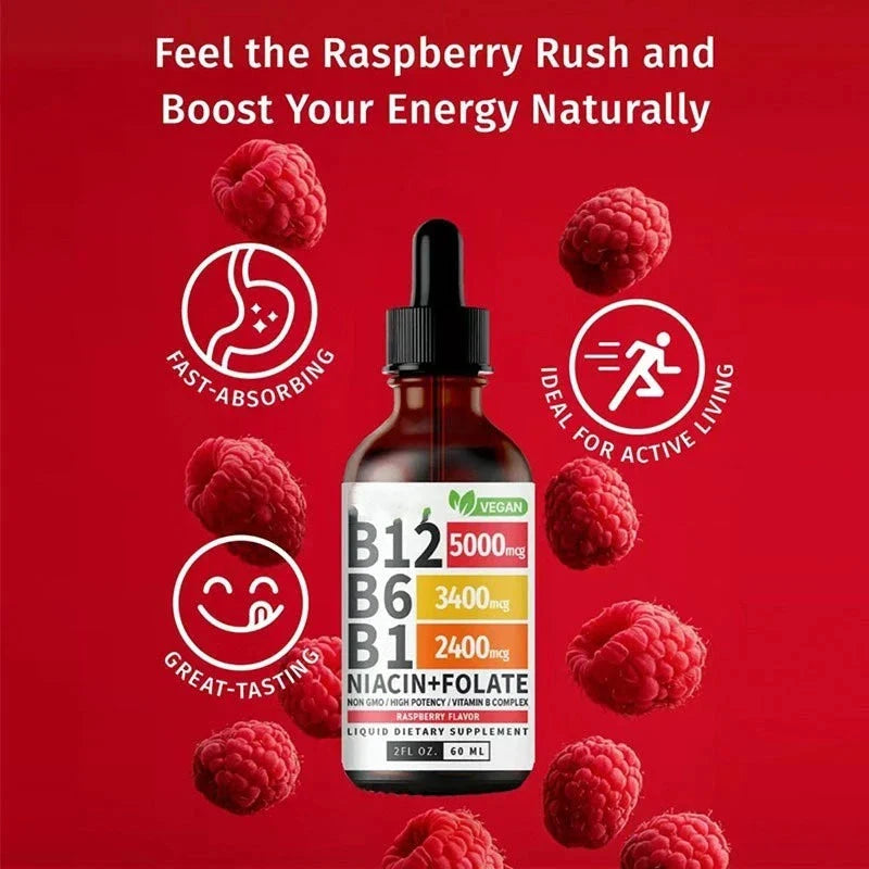 Aurenza Shop Vitamin B12 5-in-1 Complex bottles, showing the supplement packaging with colorful labels and branding.