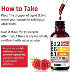 Aurenza Shop Vitamin B12 5-in-1 Complex bottles, dietary supplement for energy and vitality, with colorful packaging.