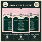 Vital Source Feminine Balance Gummies by Aurenza Shop in pineapple flavor, shown in 3 and 2 pack bottles.