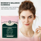 Vital Source Feminine Balance Gummies by Aurenza Shop in pineapple flavor, featuring a 3/2 pack, shown in a clear container with pineapple slices.