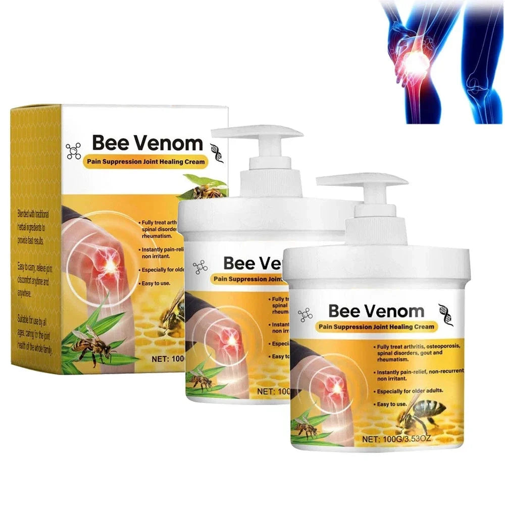 Aurenza Shop bee venom joint pain relief cream for men and women, showing the tube of joint and bone pain treatment cream.
