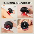 Aurenza 4-in-1 Smart Cupping Therapy Massager with red light therapy device showing multiple attachments and control buttons.