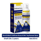 Aurenza Shop DermChiller ChillErase Bump and Skin Tag Renewal Spray bottle with applicator tip on a white background.