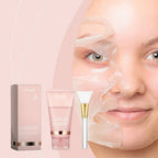 Aurenza Collagen Overnight Peel-Off Facial Mask for skin renewal and deep hydration, shown with the mask applied on a face.