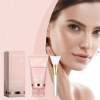 Aurenza Collagen Overnight Peel-Off Facial Mask for skin renewal and deep hydration, applied on a woman's face.