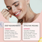 Aurenza Collagen Overnight Peel-Off Facial Mask showing the mask ready for application, designed for skin renewal and deep hydration.