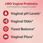 Aurenza Shop women's probiotic capsules with Lactobacillus and XOS prebiotics for gut health and pH balance, in a clear bottle.