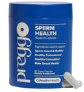 Aurenza Shop Preggo Sperm Health Capsules for Men, 60 vegan capsules promoting sperm count and motility, displayed in a bottle.