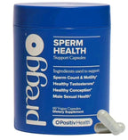 Aurenza Shop Preggo Sperm Health Capsules for Men, 60 vegan capsules promoting sperm count and motility, displayed in a bottle.