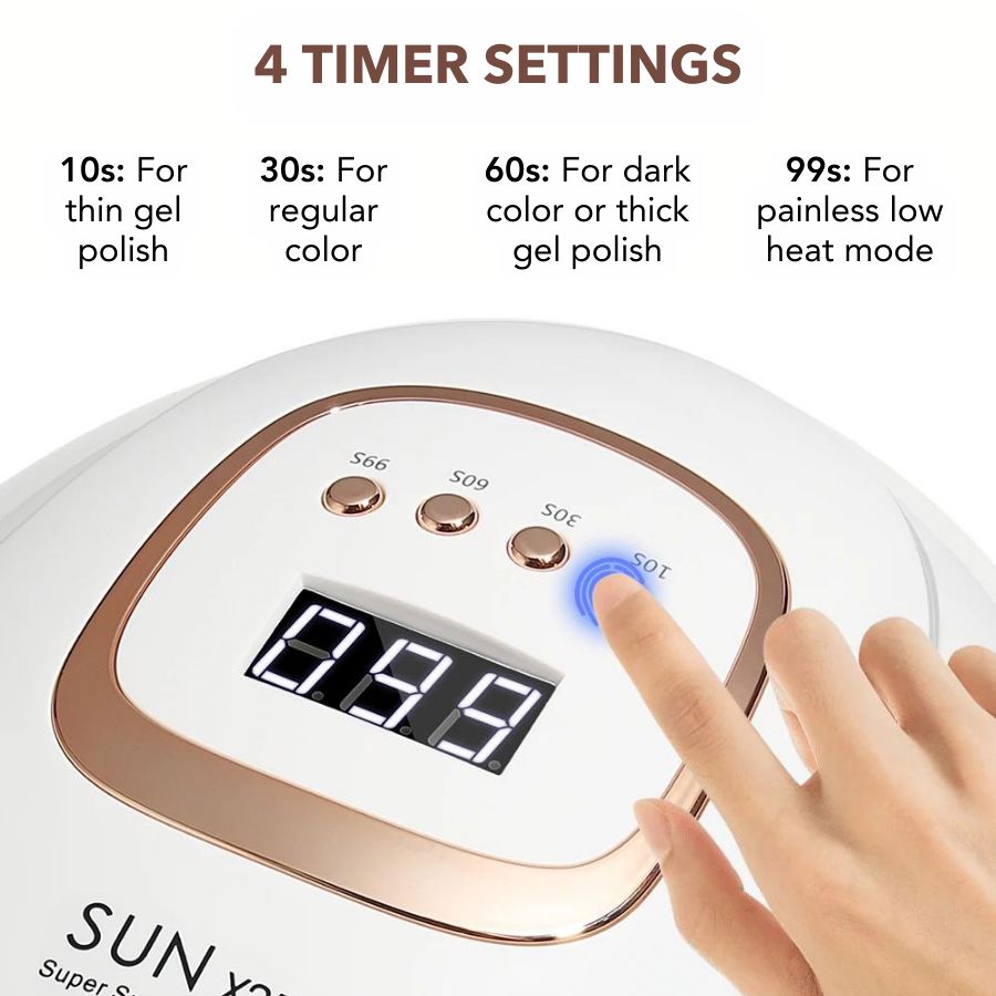 Aurenza Professional UV LED Nail Lamp 380W for quick, even curing of gel nails in a sleek, modern design.