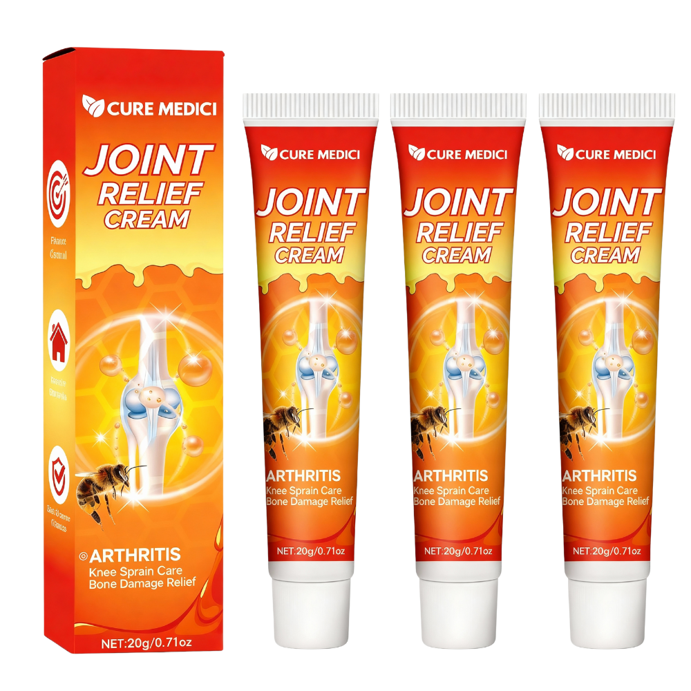 Aurenza Shop joint relief cream jar with label showing application for soothing joint pain and inflammation.