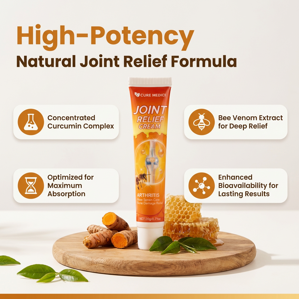 Aurenza Shop joint relief cream tube with a white and green label, showing the product for joint pain relief.