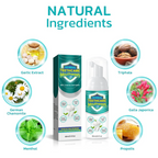 Two bottles of Aurenza Herbal TeethCare Mouthwash with natural herbal ingredients, designed to solve oral problems.