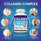 Two bottles of Aurenza Collagen Peptides 1800mg capsules for hair, skin, anti-aging, joint, and bone health.