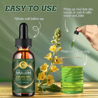 Two bottles of Aurenza Shop Mullein Drops for lung cleanse and immune boost, promoting respiratory relief and respiratory health.