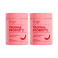Two bottles of Quitmood Queen's female-focused daily V-probiotics for women, supporting pH balance, odor control, and healthy yeast flora.