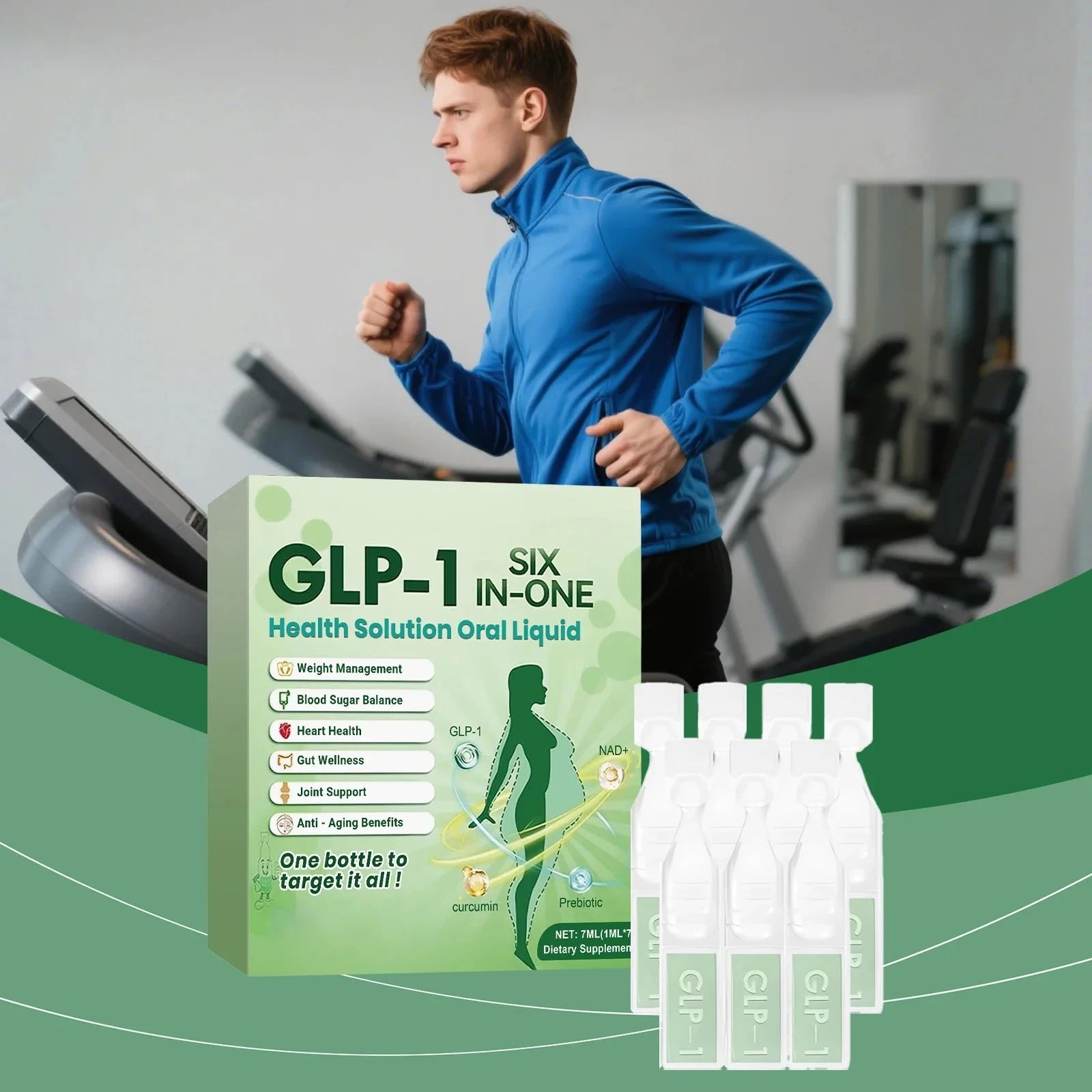 Two boxes of Aurenza Shop Glp-1 Moringa Diet Drops for boosting metabolism and gut health, with 7 single-dose bottles.