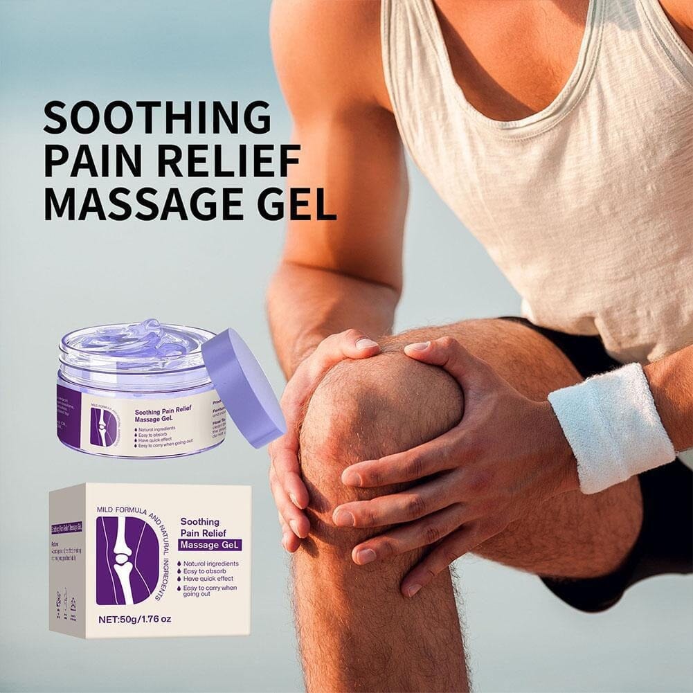 Aurenza Kreain joint pain gel and Kresin soothing massage gel in 2 tubes, featuring clear packaging and product labels.