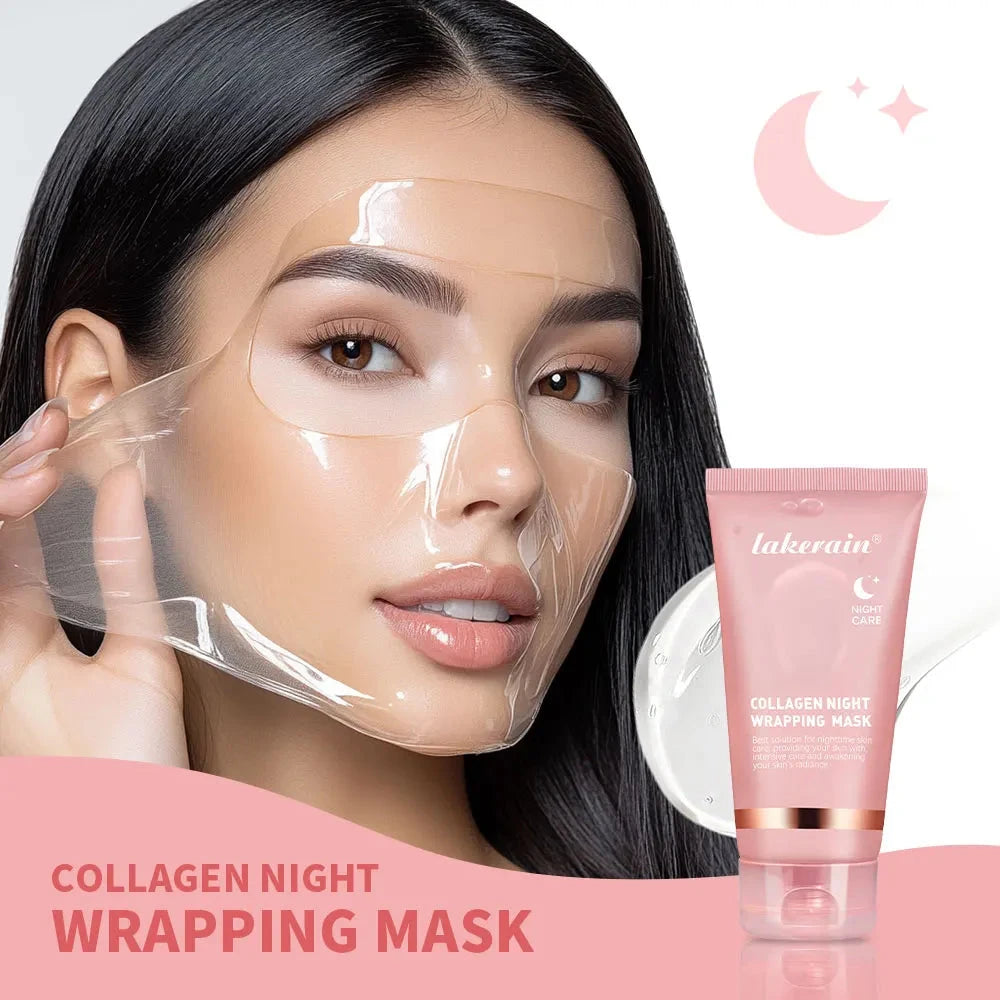 Aurenza Shop Korean Deep Collagen Mask peel-off face mask for anti-wrinkle, lifting, and overnight skin care treatment.