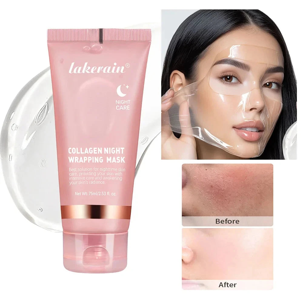 Aurenza Shop Korean Deep Collagen Mask peel-off face mask for anti-wrinkle lifting and overnight skin care for women.