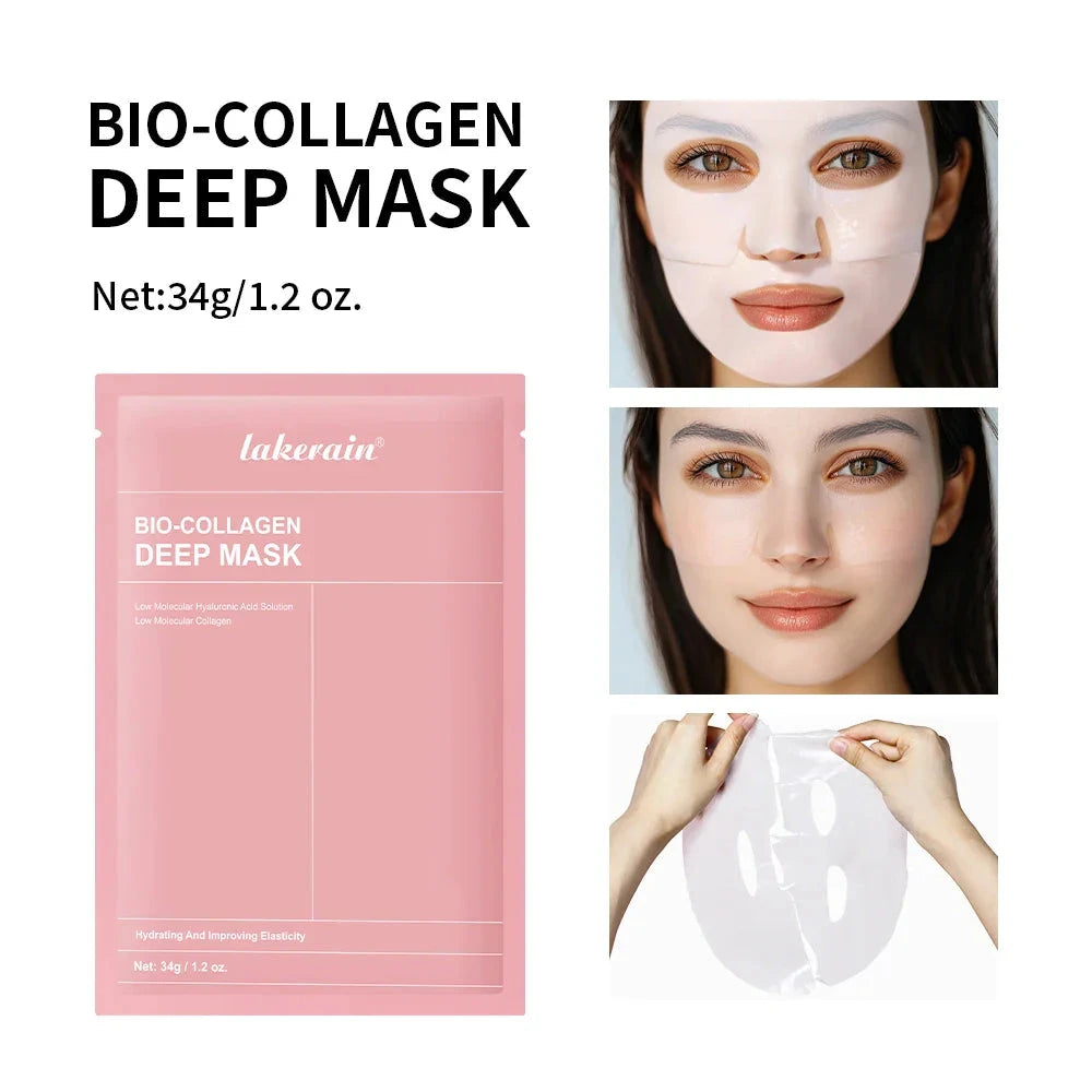 Aurenza Shop Korean deep collagen peel-off mask for anti-wrinkle lifting and overnight skin care, shown in a bio pack for women.