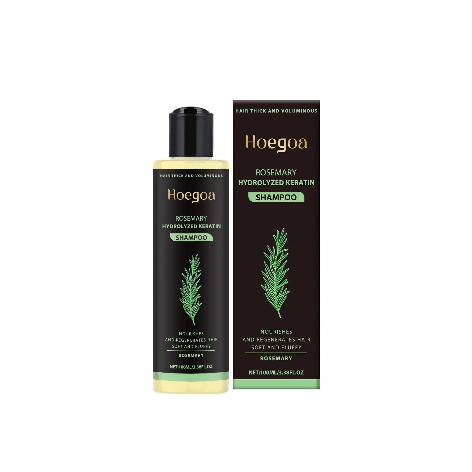 Aurenza Shop Hoegoa Rosemary Hair Shampoo and Hair Oil set, featuring volumizing, thickening, strengthening, and oil control formulas.