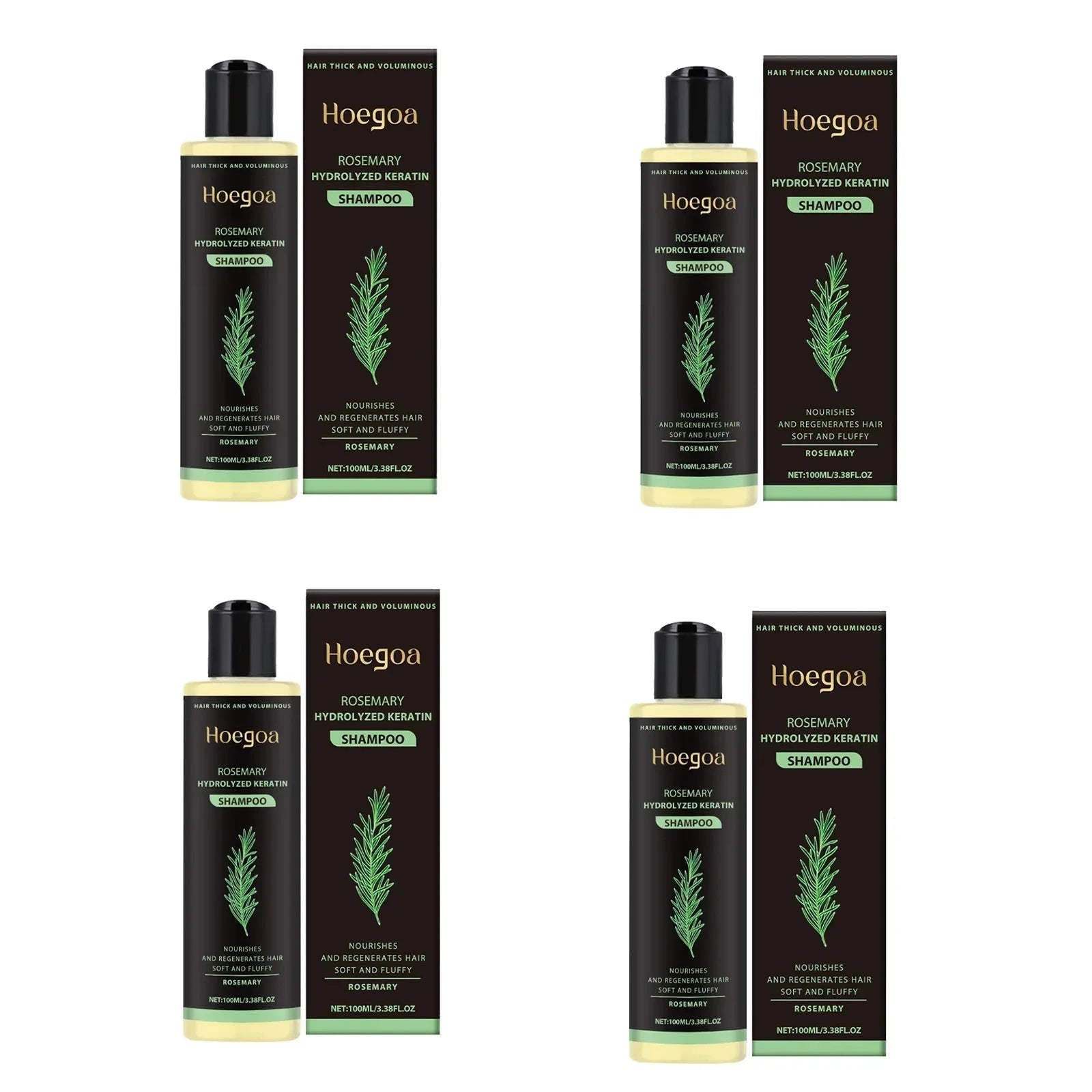 Aurenza Shop Hoegoa Rosemary Hair Shampoo and Hair Oil set with volumizing, thickening, strengthening, and nourishing properties.