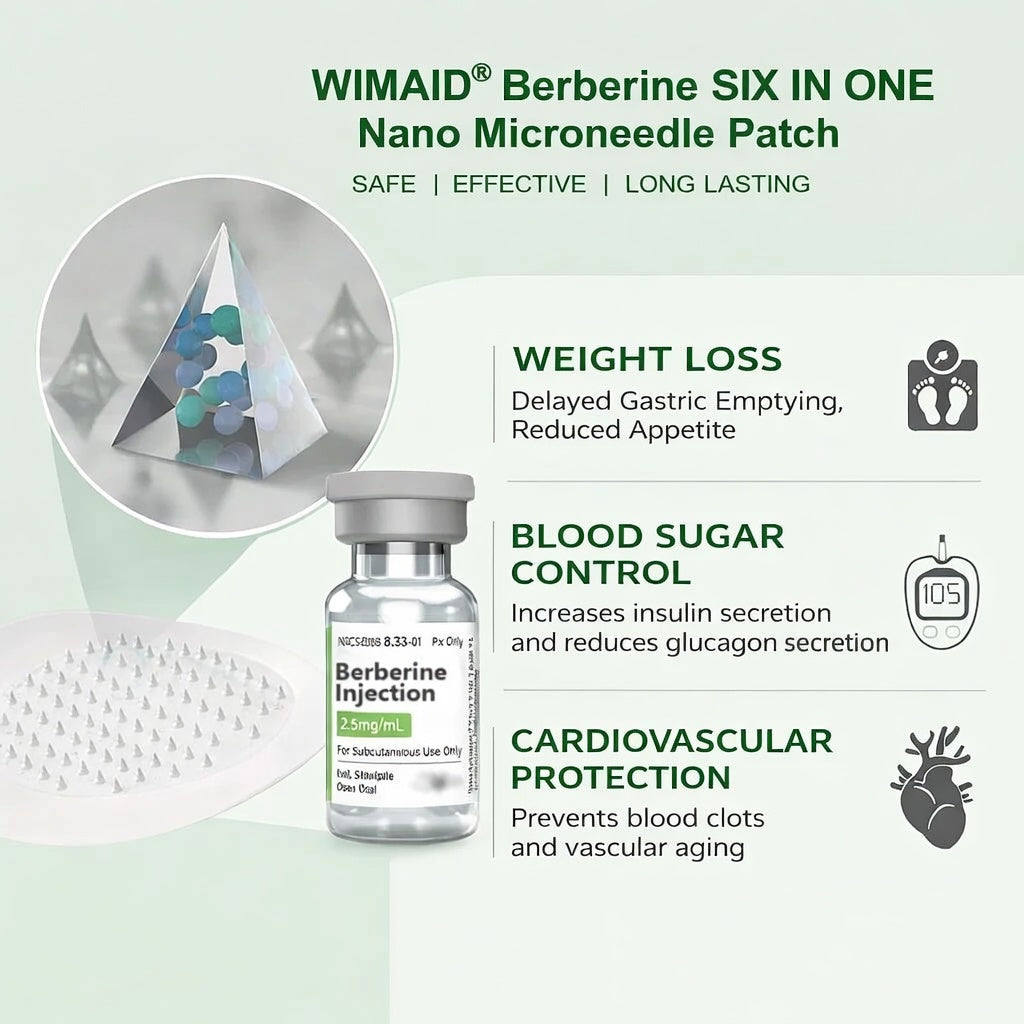 Four boxes of Aurenza Shop USA Doctor Recommended 6-in-1 Nano Microneedle Patch with Berberine for skin rejuvenation.