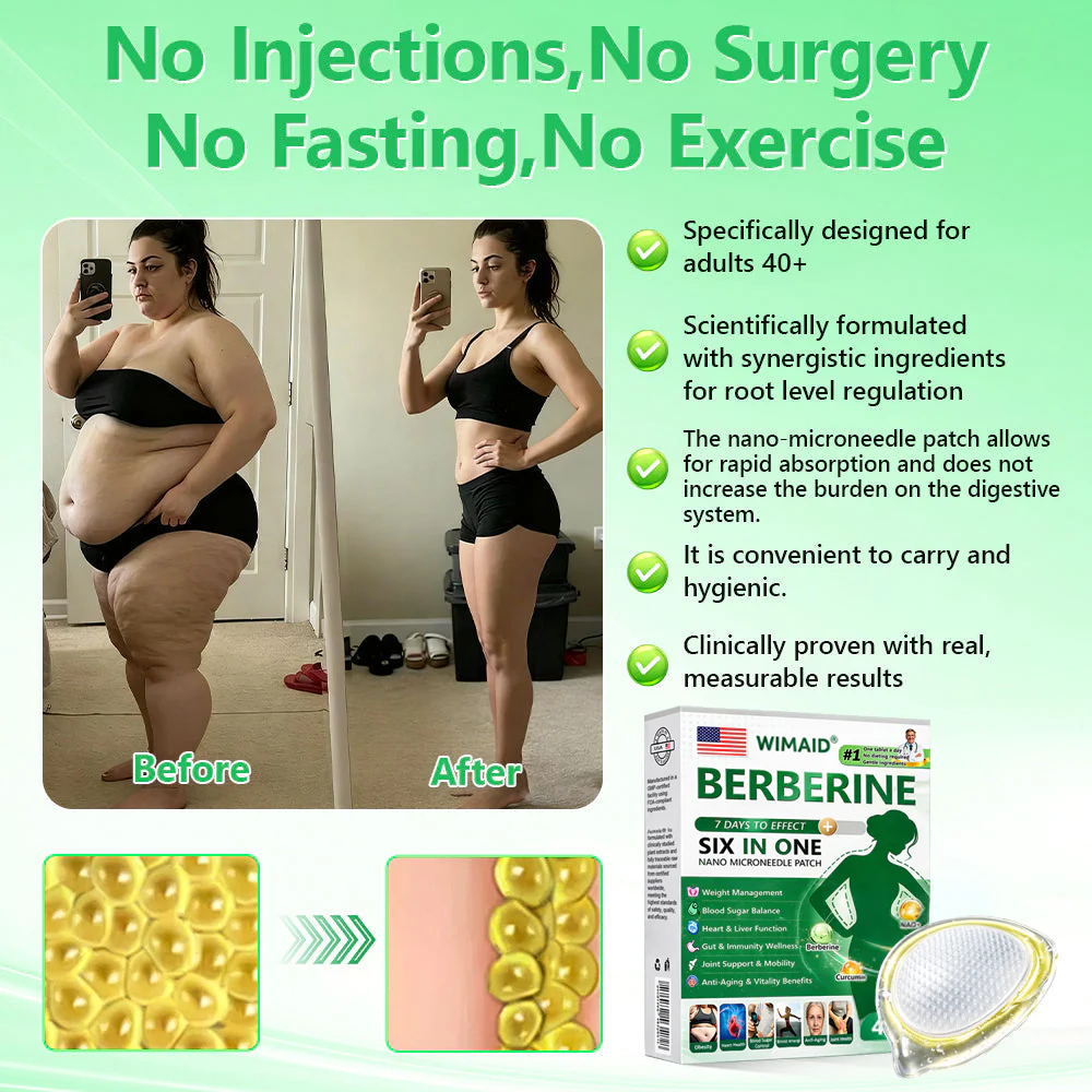 Aurenza Shop US Doctor Recommended Berberine 6-in-1 Nano Microencapsulated Patch, displayed in four boxes.