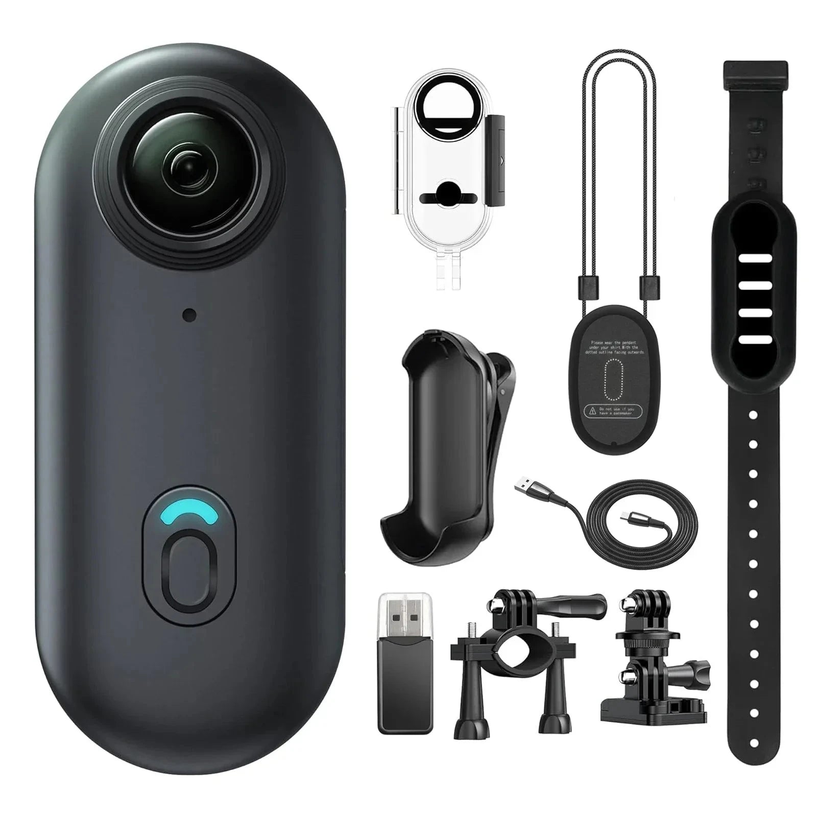 Aurenza Mini Body Camera H88 in black, mounted on a helmet or handlebar, capturing full HD sports action with WiFi connectivity.
