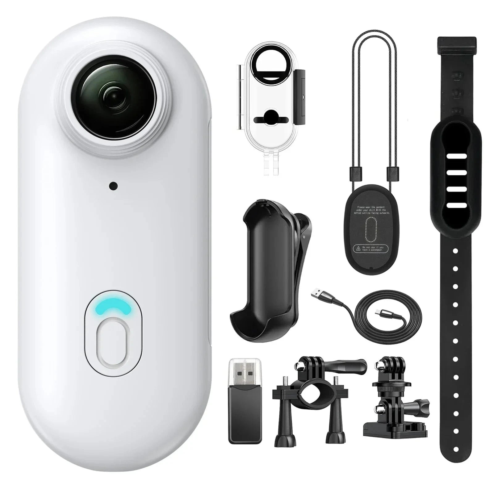 Aurenza Mini Body Camera H88 in black, mounted on helmet or handlebar, capturing full HD sports action with WiFi connectivity.